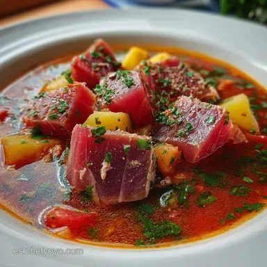 Marmitako de At&uacute;n Tradicional para 4 Raciones Tarjeta de receta