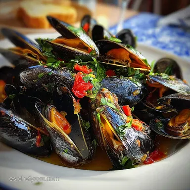 Mejillones a la Marinera: Receta con Salsa Untuosa Tarjeta de receta