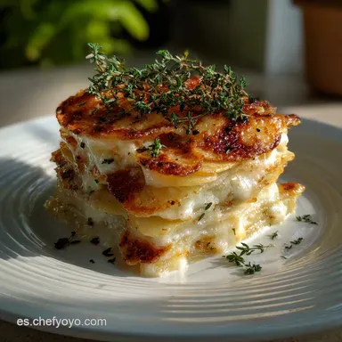Patata Y Brie: Milhojas Cremosas de Queso Fundente Tarjeta de receta