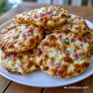 Mini Pizzas de Hojaldre con Jamón y Queso Tarjeta de receta