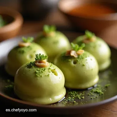 Mochis Caseros de Matcha y Anko Mi receta el&aacute;stica y f&aacute;cil en el microondas Tarjeta de receta