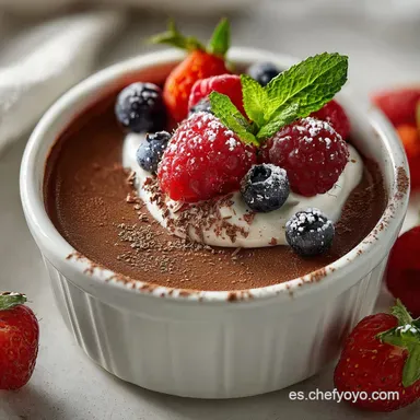 Mousse de Chocolate Casero Sin Huevo Ready in 30 Min Tarjeta de receta