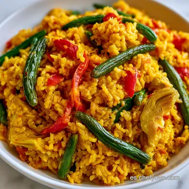 Paella De Verduras para 4 Personas Tarjeta de receta