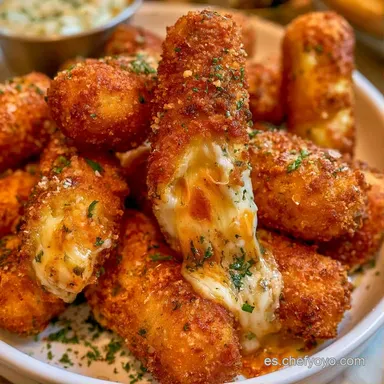 Palitos De Mozzarella Crujientes al Horno Tarjeta de receta