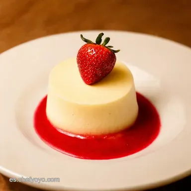 Panna Cotta con Coulis de Fresa Un Postre Italiano F&aacute;cil Tarjeta de receta