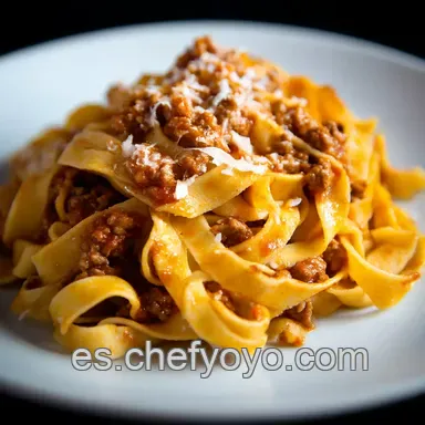 Pappardelle con Rag&uacute; de Jabal&iacute;: &iexcl;Un Viaje a la Toscana! Tarjeta de receta