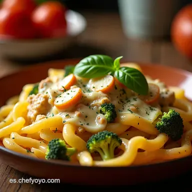 Pasta al Horno con Pollo La Receta Cremosa que Amar&aacute; Tu Familia Tarjeta de receta