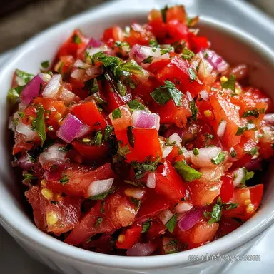 Pico de Gallo Mexicano Receta en 15 Minutos Tarjeta de receta