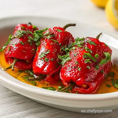 Pimientos De Piquillo Rellenos de Bacalao | Receta Casera Tarjeta de receta