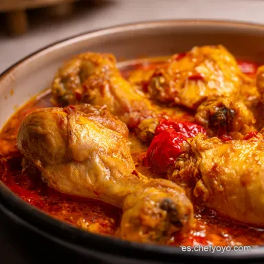 &iexcl;Muslos de Pollo a la Chilindr&oacute;n! Receta Moderna y F&aacute;cil Tarjeta de receta