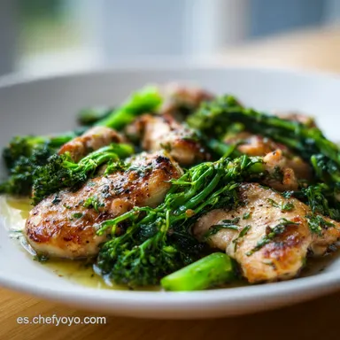 Pollo al Ajo con Br&oacute;coli y Espinacas en 25 Minutos Tarjeta de receta