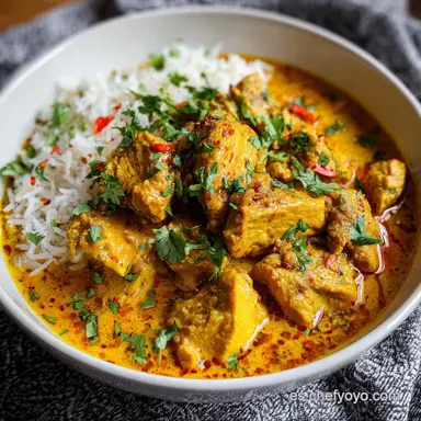 Pollo al Curry con Coco para 2 Porciones Tarjeta de receta