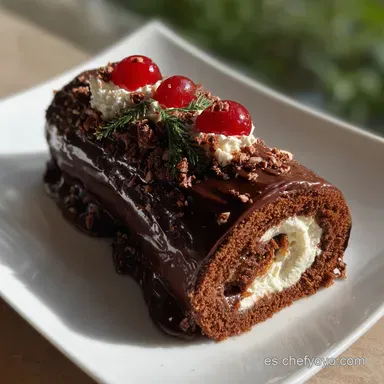 Postre Navide&ntilde;o: Bizcocho El&aacute;stico Sin Grietas Tarjeta de receta