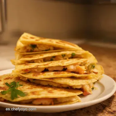 Quesadillas de Camar&oacute;n F&aacute;ciles Mi Secreto Tropical Tarjeta de receta
