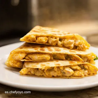 Quesadillas de Pollo Estilo Restaurante Receta F&aacute;cil Tarjeta de receta