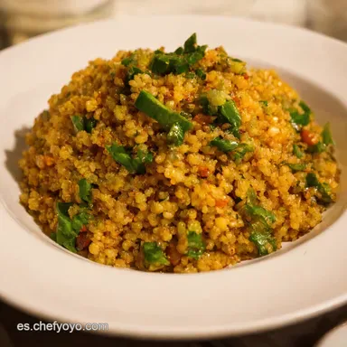 Quinoa con Verduras a la Espa&ntilde;ola Mi Secreto Mediterr&aacute;neo Tarjeta de receta