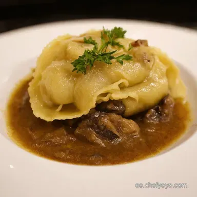 Ravioles de Portobello Olive Garden Receta Cremosa F&aacute;cil Tarjeta de receta