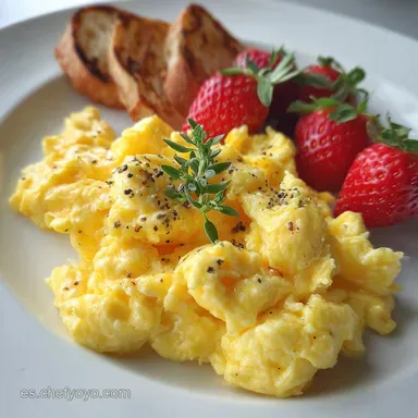 Huevos Revueltos Receta: Textura Aterciopelada (9 Min) Tarjeta de receta