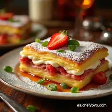 Pastel Napole&oacute;n Crujiente Receta Casera Paso a Paso Tarjeta de receta