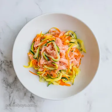 Salm&oacute;n en Papillote con Verduras Tarjeta de receta
