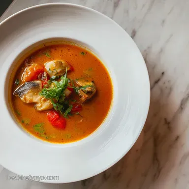 Sopa de Pescado Tradicional: Receta Casera para 4 Porciones Tarjeta de receta