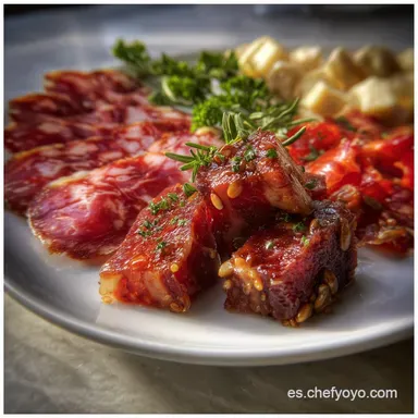 Tabla De Embutidos: Umami Ib&eacute;rico y Frescor Tarjeta de receta