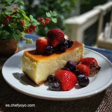 Tarta de queso al horno: Cremosa y Casera Tarjeta de receta