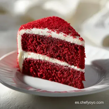 Tarta Red Velvet: Miga Aterciopelada para 12 Tarjeta de receta