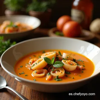 Sopa Cremosa de Mariscos Receta Reconfortante y R&aacute;pida Tarjeta de receta