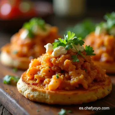 Tinga de Pollo Tostadas La Receta Poblana Aut&eacute;ntica Tarjeta de receta