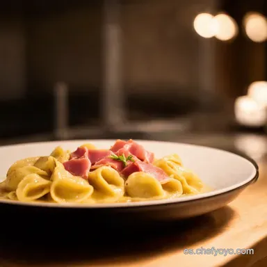 Tortellinis Cremosos con Jam&oacute;n Tapeo Gourmet en Casa Tarjeta de receta