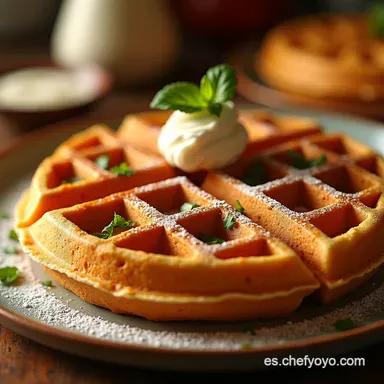 Waffles Caseros Esponjosos Receta Secreta de la Abuela Tarjeta de receta