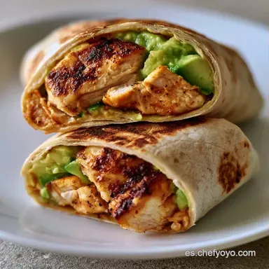 Wrap Pollo Aguacate En 15 Minutos Tarjeta de receta