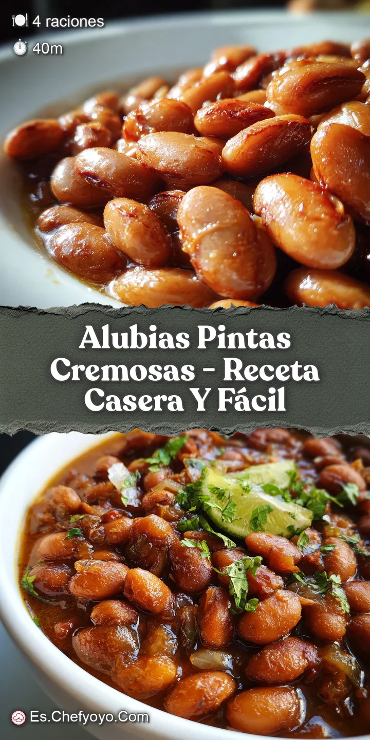 Close-up of plump, tender pinto beans in a savory, deeply-colored broth, hinting at warmth and comforting flavors, ready t...