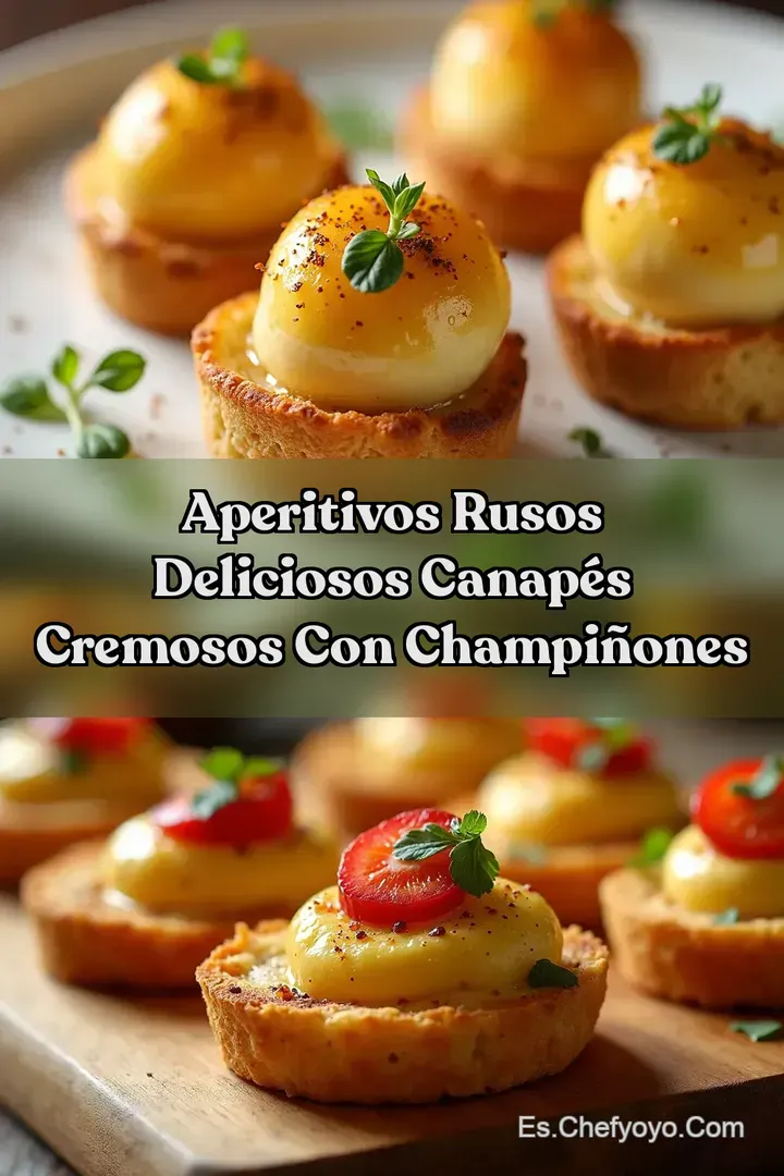 Aperitivos Rusos Deliciosos Canap&eacute;s Cremosos con Champi&ntilde;ones