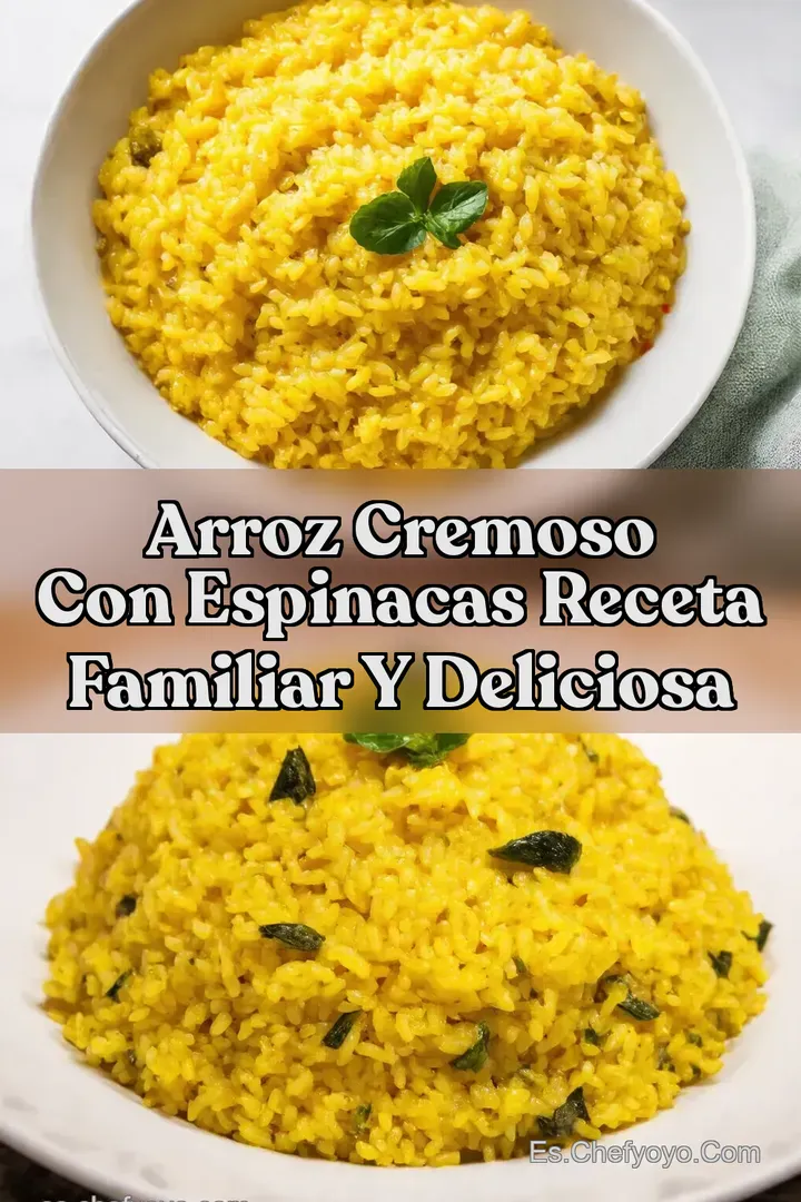 Arroz Cremoso con Espinacas Receta Familiar y Deliciosa