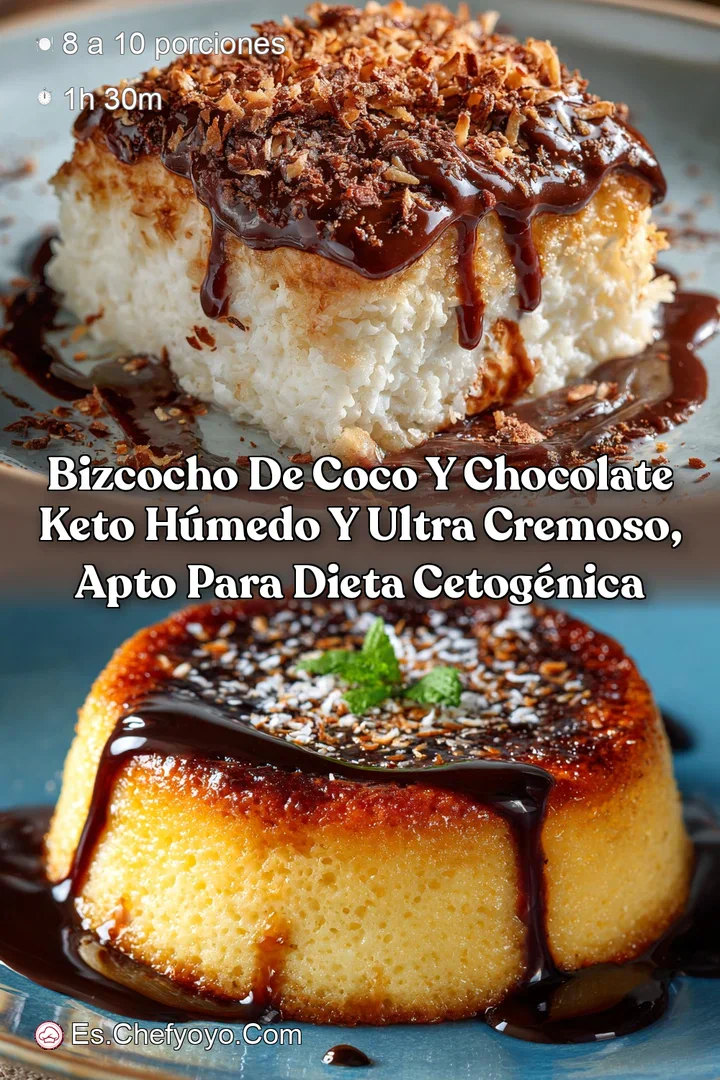 Bizcocho de coco y chocolate keto h&uacute;medo y ultra cremoso apto para dieta cetog&eacute;nica