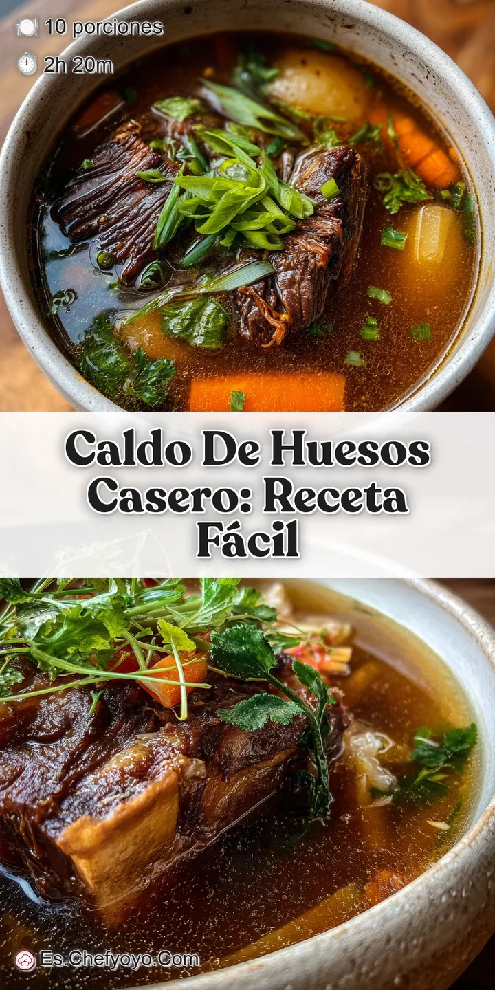 Close-up of shimmering bone broth, the surface reflecting light. Visible marrow adds richness, alongside tender, softened ...