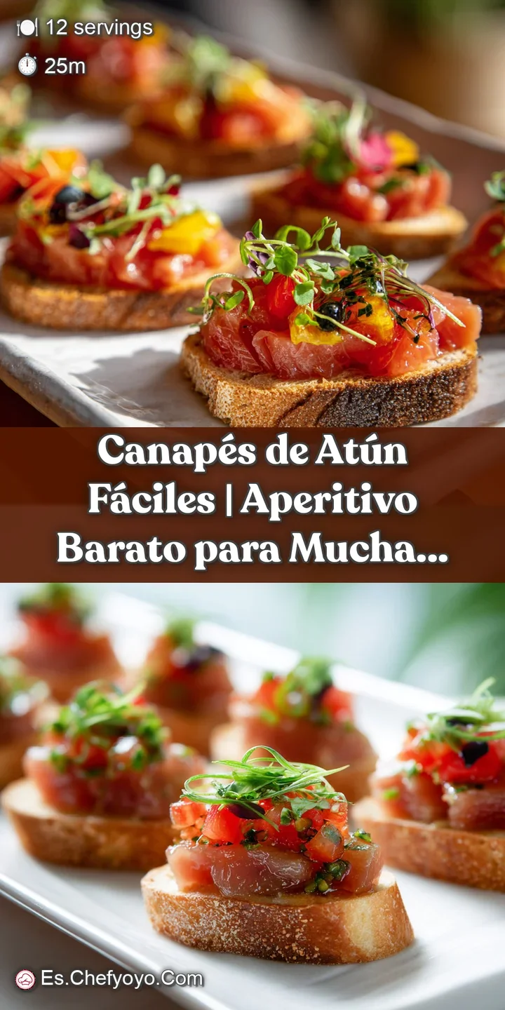 Close-up shot showing creamy tuna filling on a crispy toast round, dusted with paprika, creating a tempting, flavorful bite.