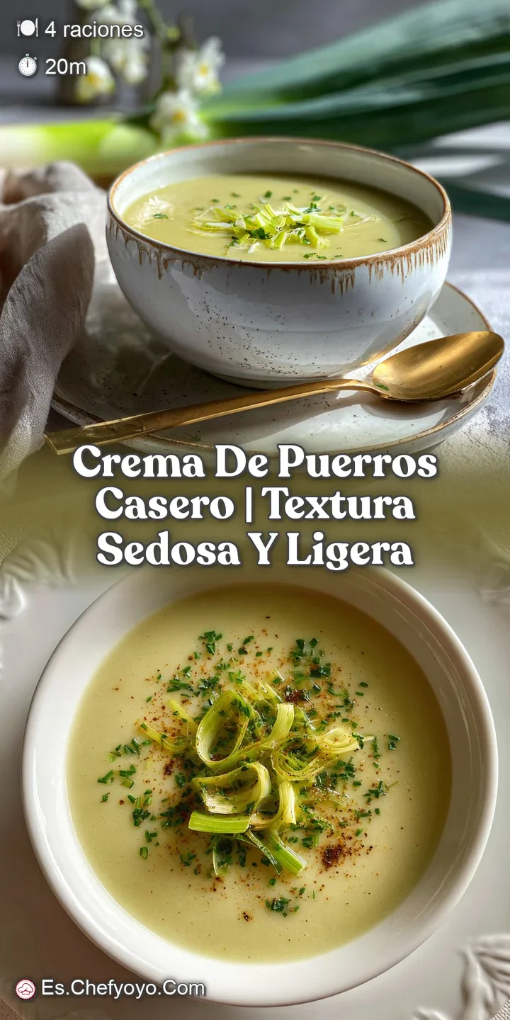 Close-up of velvety smooth leek cream soup, glistening with olive oil, with vibrant green herbs adding fresh pops of color.
