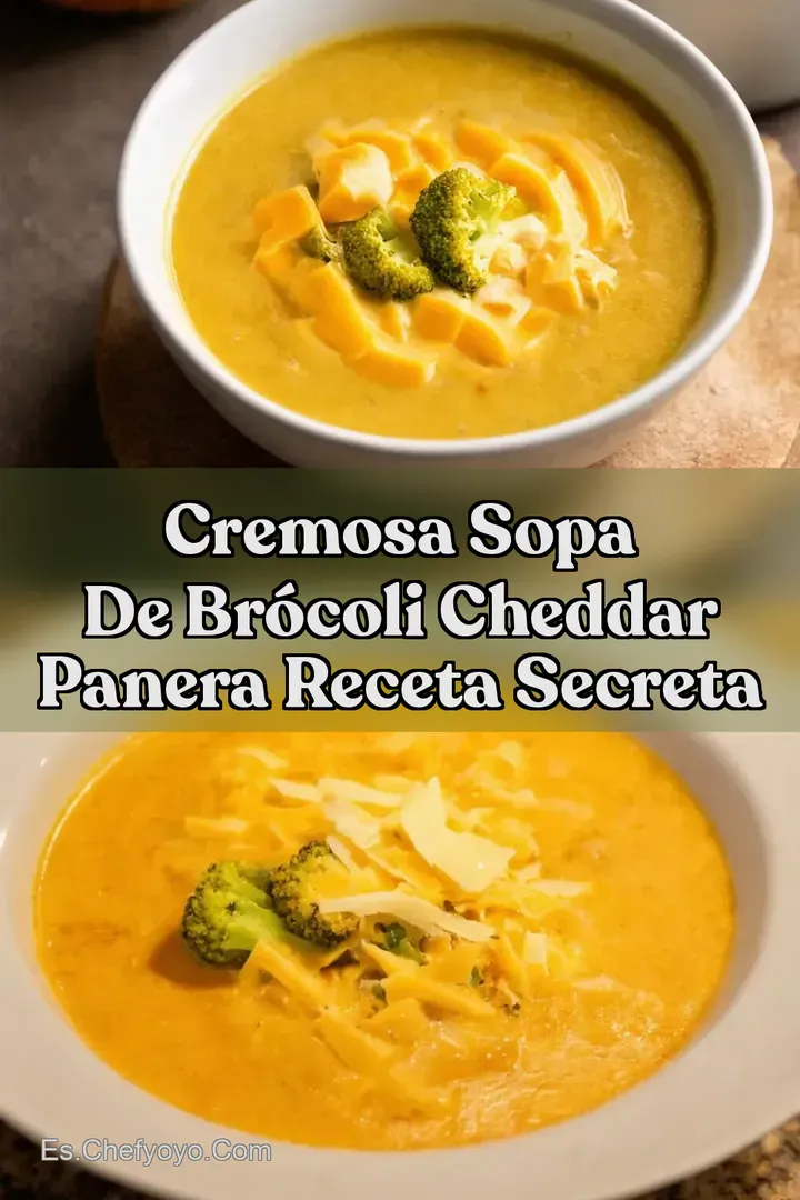 Cremosa Sopa de Br&oacute;coli Cheddar Panera Receta Secreta