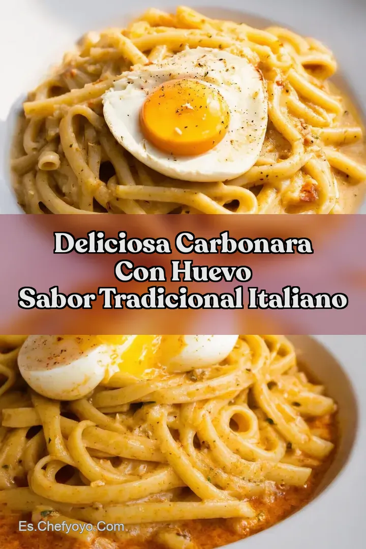 Deliciosa Carbonara con Huevo Sabor Tradicional Italiano