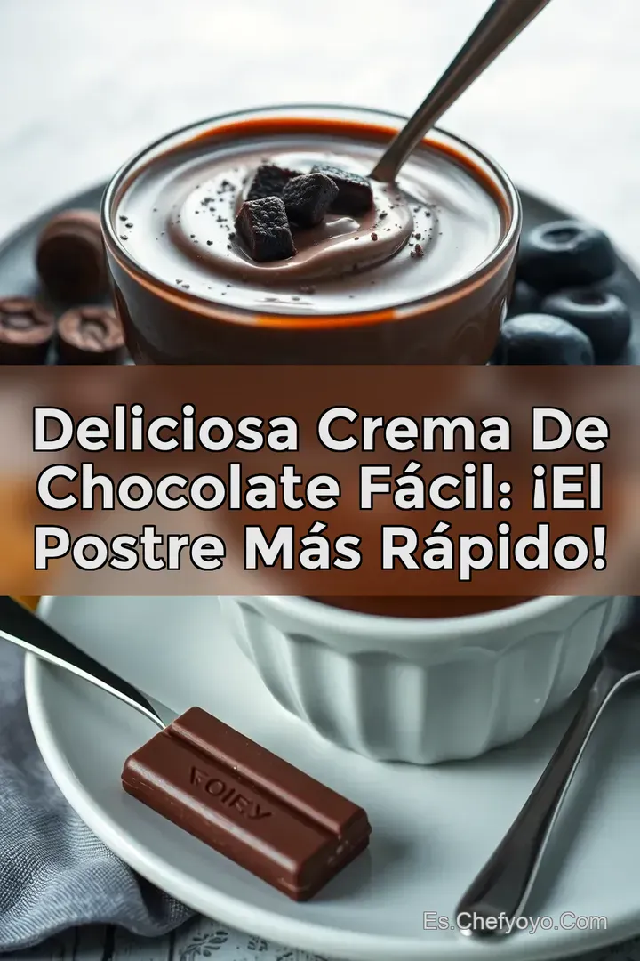 Deliciosa Crema de Chocolate F&aacute;cil: &iexcl;El Postre M&aacute;s R&aacute;pido!