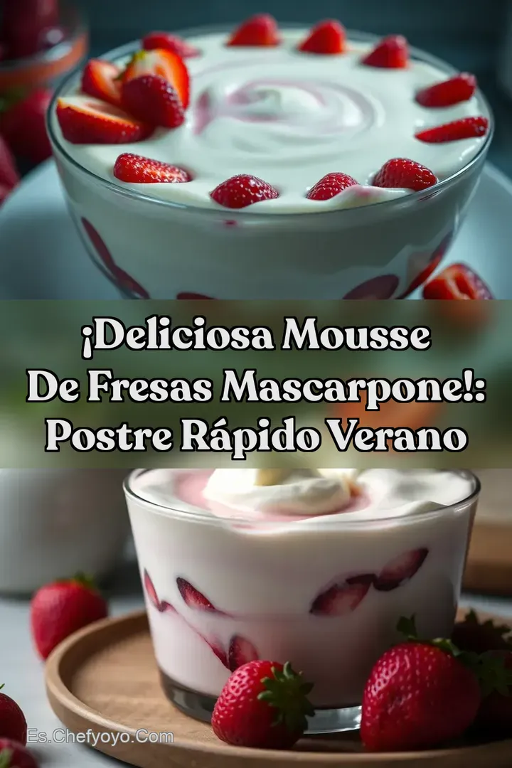 &iexcl;Deliciosa Mousse de Fresas Mascarpone!: Postre R&aacute;pido Verano