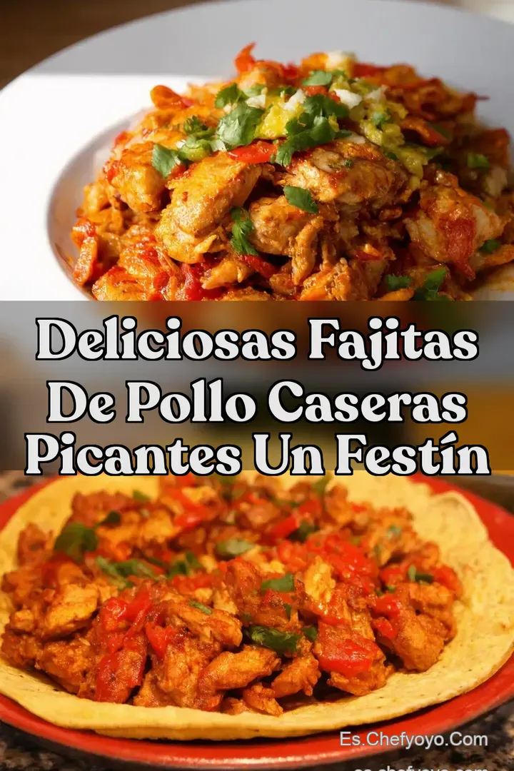 Deliciosas fajitas de pollo caseras picantes Un FEST&Iacute;N