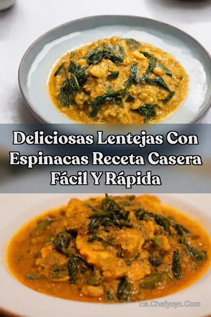 Deliciosas lentejas con espinacas Receta casera f&aacute;cil y r&aacute;pida