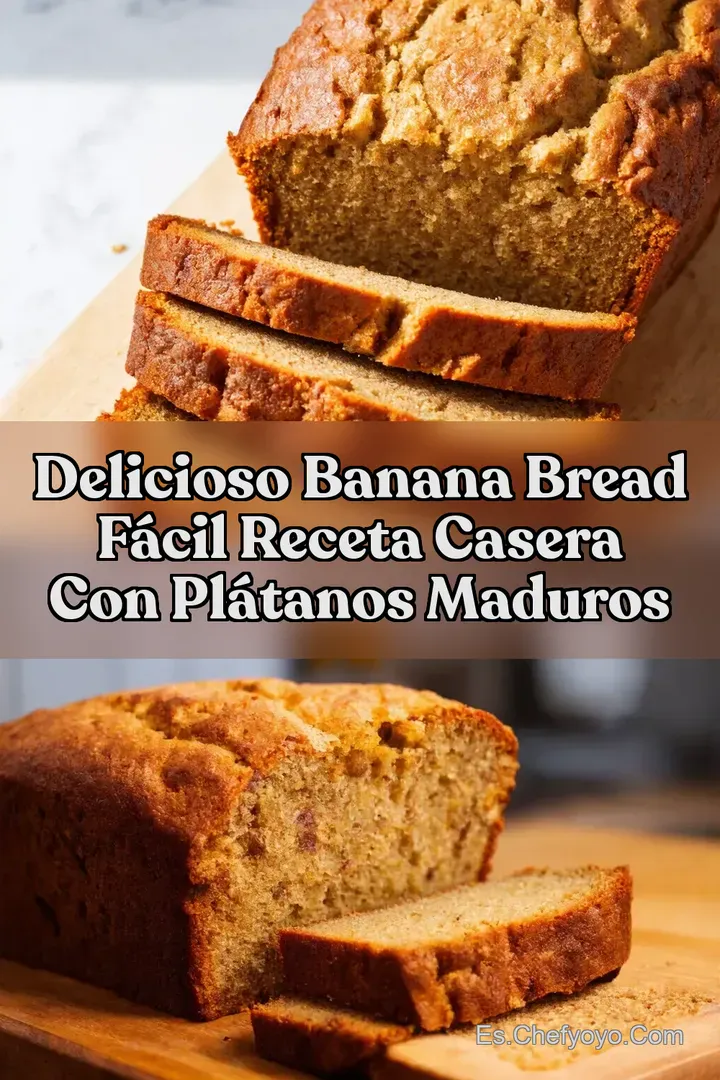 Delicioso Banana Bread F&aacute;cil Receta Casera con Pl&aacute;tanos Maduros