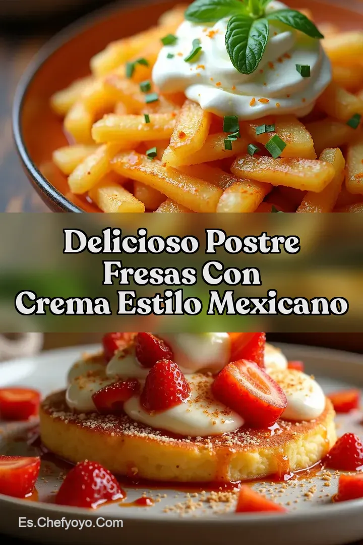 Delicioso Postre Fresas Con Crema estilo Mexicano