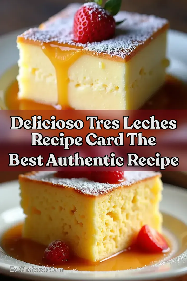 Delicioso Tres Leches Recipe Card The Best Authentic Recipe