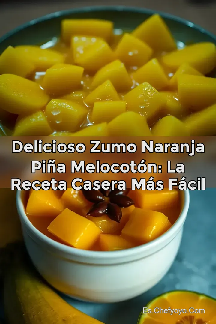Delicioso Zumo Naranja Pi&ntilde;a Melocot&oacute;n: La Receta Casera M&aacute;s F&aacute;cil